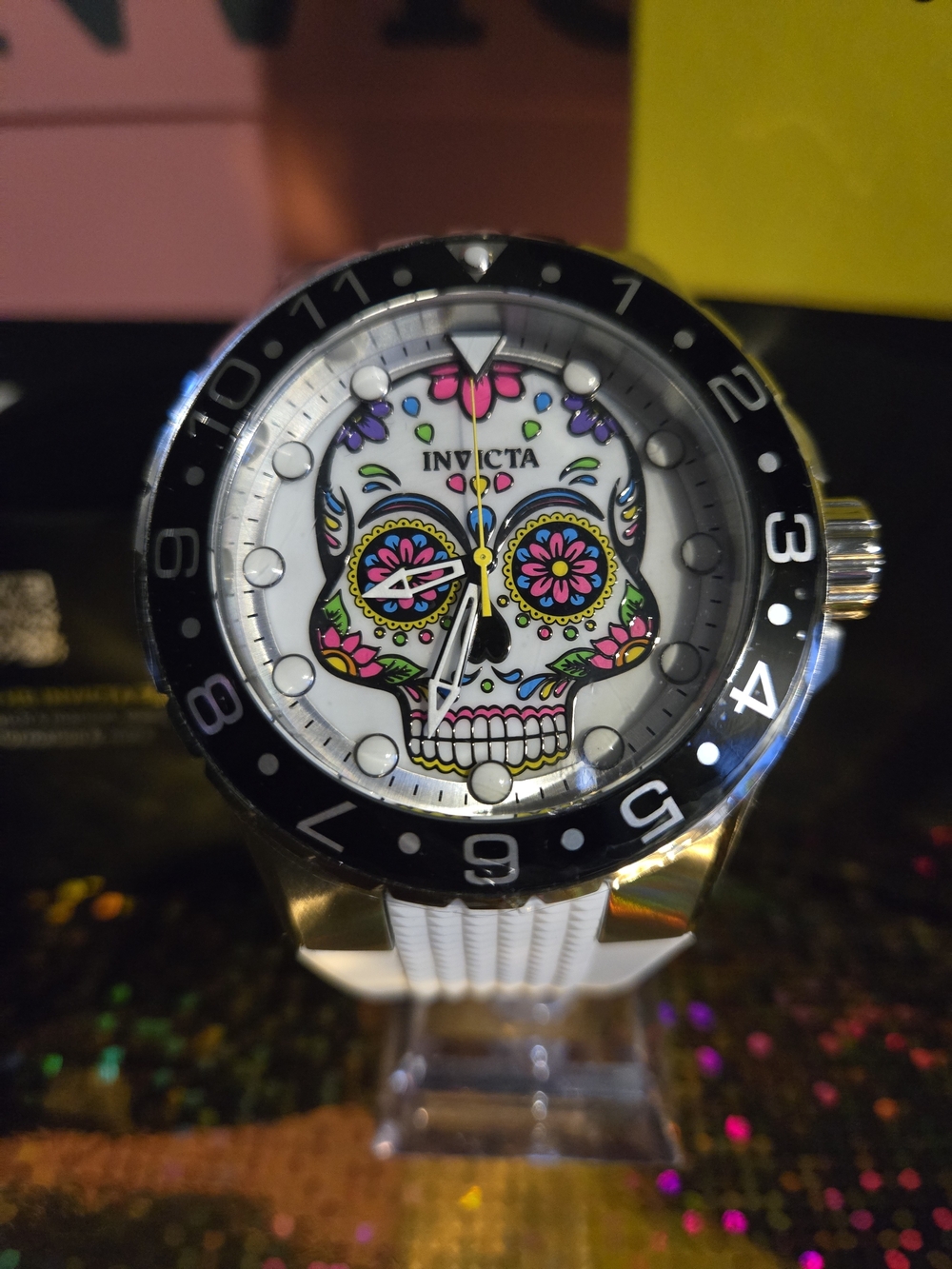 36853 Invicta Aviator Dia De Los Muertos Mother Of Pearl Men's Watch 50mm - Picture 2 of 7